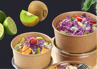 top quality disposable kraft paper salad bowl with clear lids
