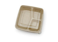 Cornstarch plastic 3 compartments 900ml microwave biodegradable food container