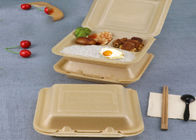 Biodegradable disposable 3 compartment clamshell form container for food packaging