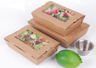 100% Eco Friendly Disposable Kraft Paper Salad Bowl With Lid paper bowl box container