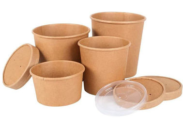 Disposable single wall printing paper soup noodle bowl cup with lid icream cup