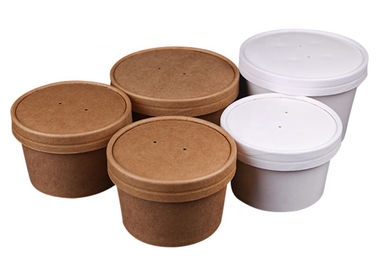 Disposable single wall printing paper soup noodle bowl cup with lid icream cup