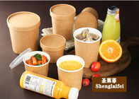 Various sizes Match PET lid Bamboo Bagasse salad kraft paper bowl