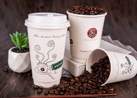 Double layer top grade logo printed disposable white paper coffee cups