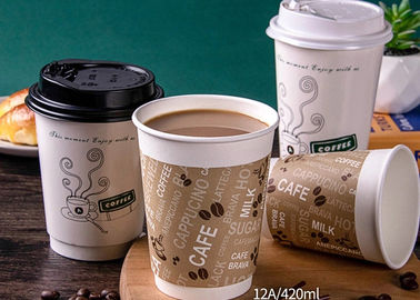 Double layer Hot sale wholesale  paper coffee cup with lids custom printed