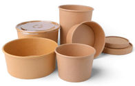 Disposable kraft paper bowl 12 oz takeaway fast food container strong disposable bowls
