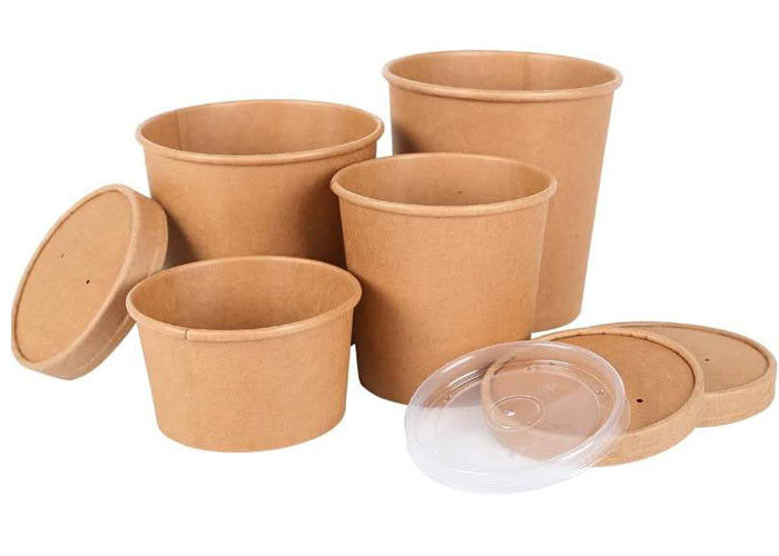 kraft pipple paper bowl with lid kraft paper ice cream cups deep paper bowls container