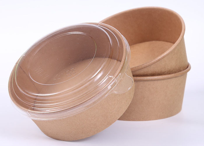 Disposable Food Soup Grade Paper Salad Bowls With PET Lid PP lids