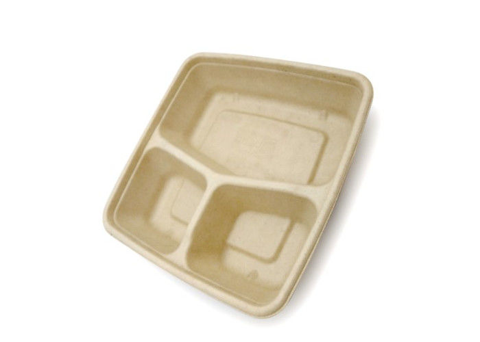 Cornstarch plastic 3 compartments 900ml microwave biodegradable food container