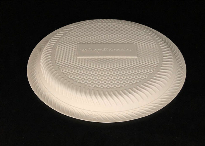 Disposable biodegradable pet fast food tray clamshell container white round bowl