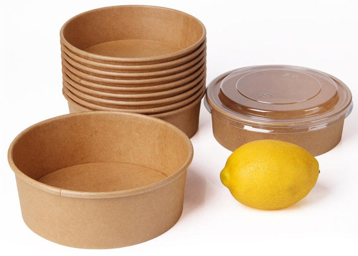 100% Eco Friendly Disposable Kraft Paper Salad Bowl With Lid Factory