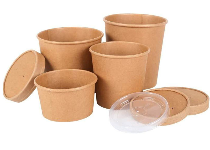 Custom printed ice cream cups Paper Bowl Ice soup cup kraft paper box bowl food container